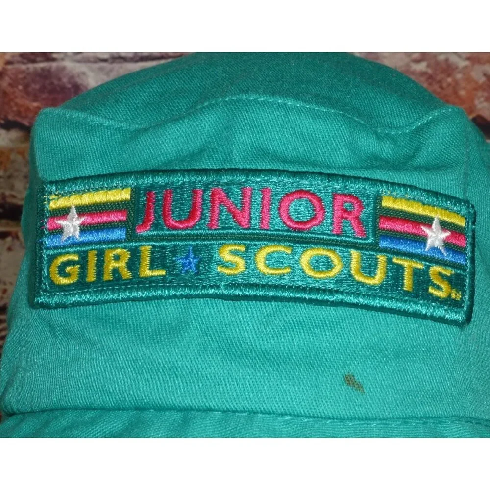 Junior Girl Scouts Green Bucket Hat Medium Embroidered Logo Official Apparel